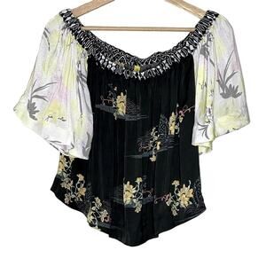 Free People Rockin' Rochelle‎ floral off the shoulder top XS